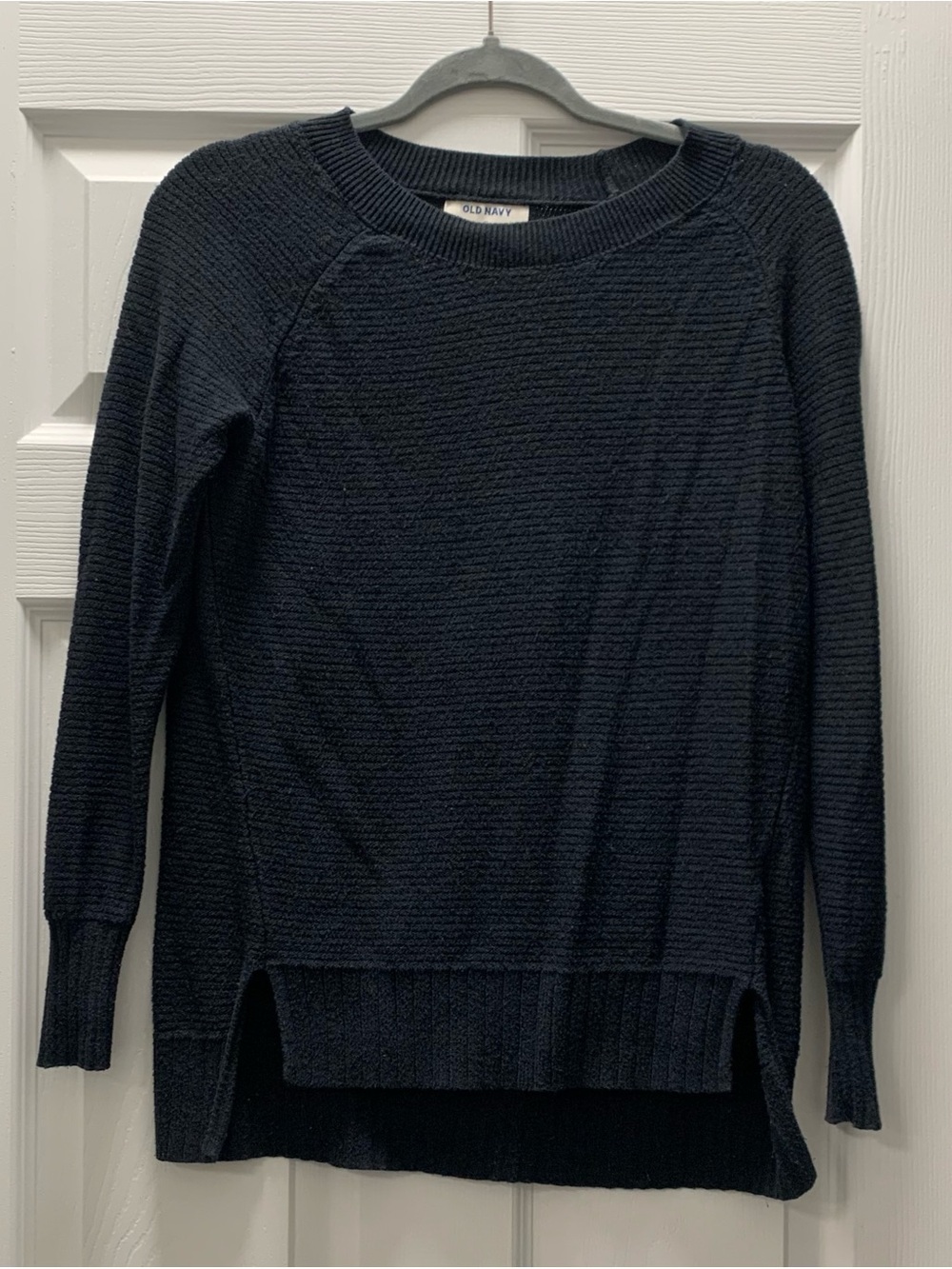 Old Navy Women's Dark Navy Textured Crewneck Sweater